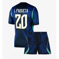 Stroje piłkarskie Brazylia Lucas Paqueta #20 Koszulka Wyjazdowej dla dzieci MŚ 2026 Krótki Rękaw (+ szorty)